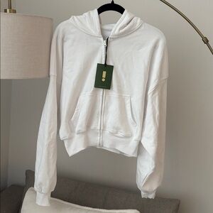 Daily Drills White Zip-Up Hoodie